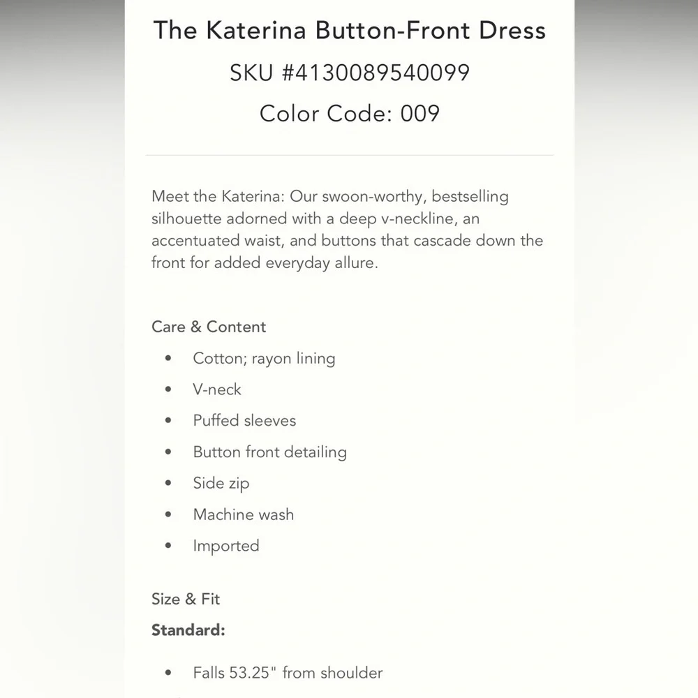 🍀SOLD🍀 Anthropologie NWT The Katerina Button-Front Dress size M. - Picture 6 of 16
